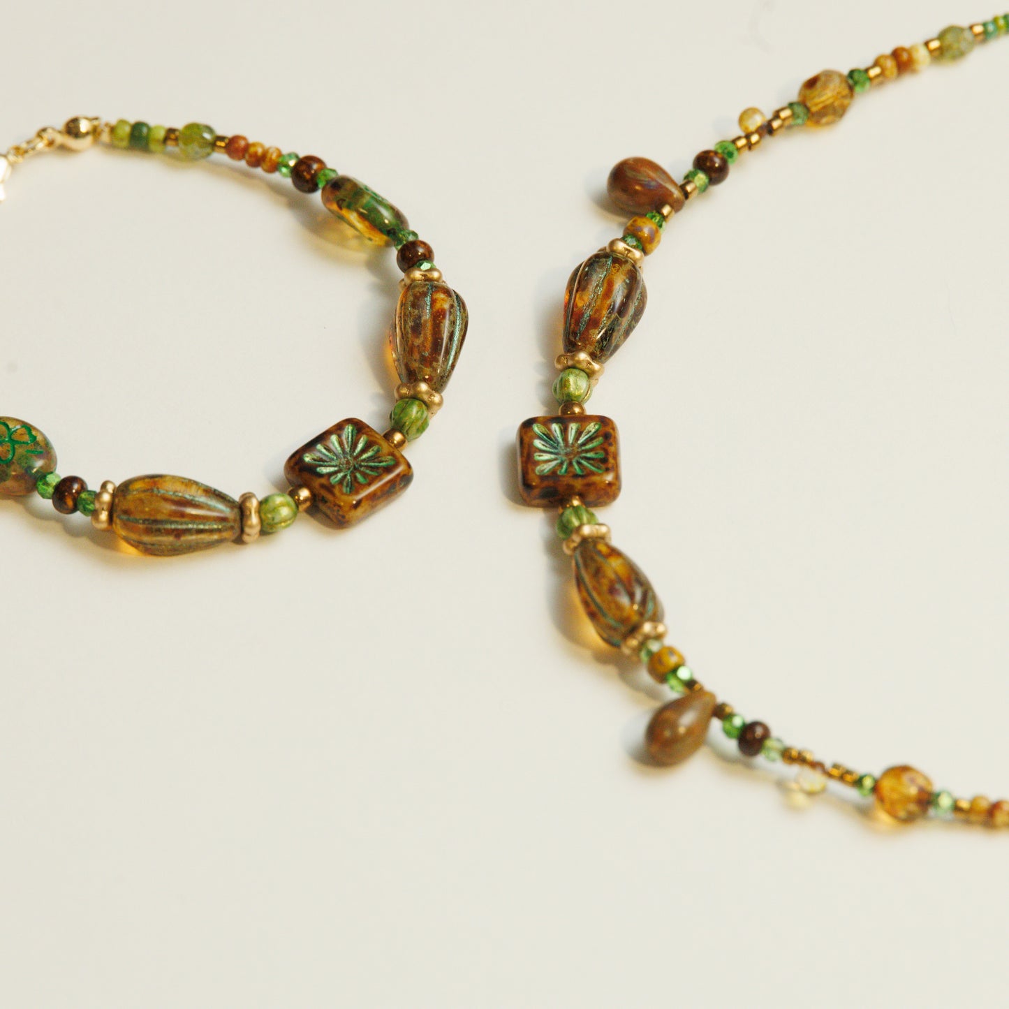 Handmade Antique Czech Glass Beaded Necklace