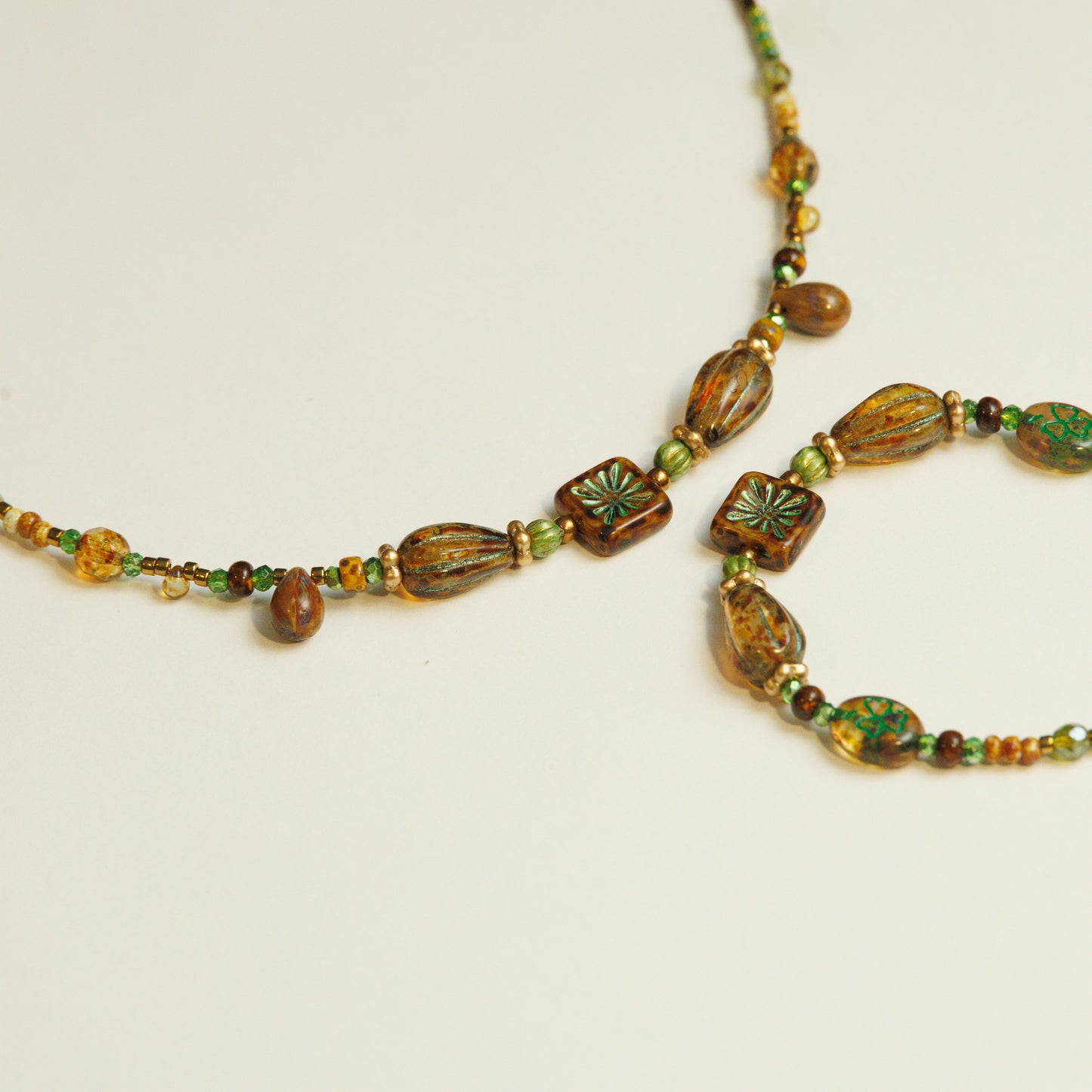 Handmade Antique Czech Glass Beaded Necklace