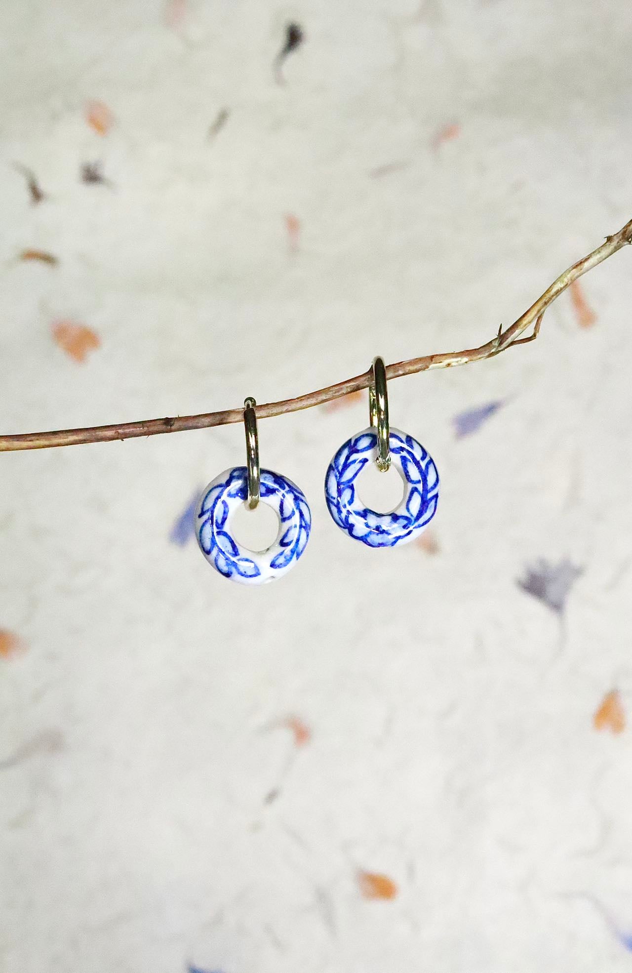 Oriental Porcelain Earrings