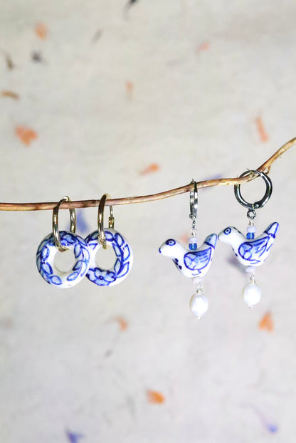 Oriental Porcelain Earrings