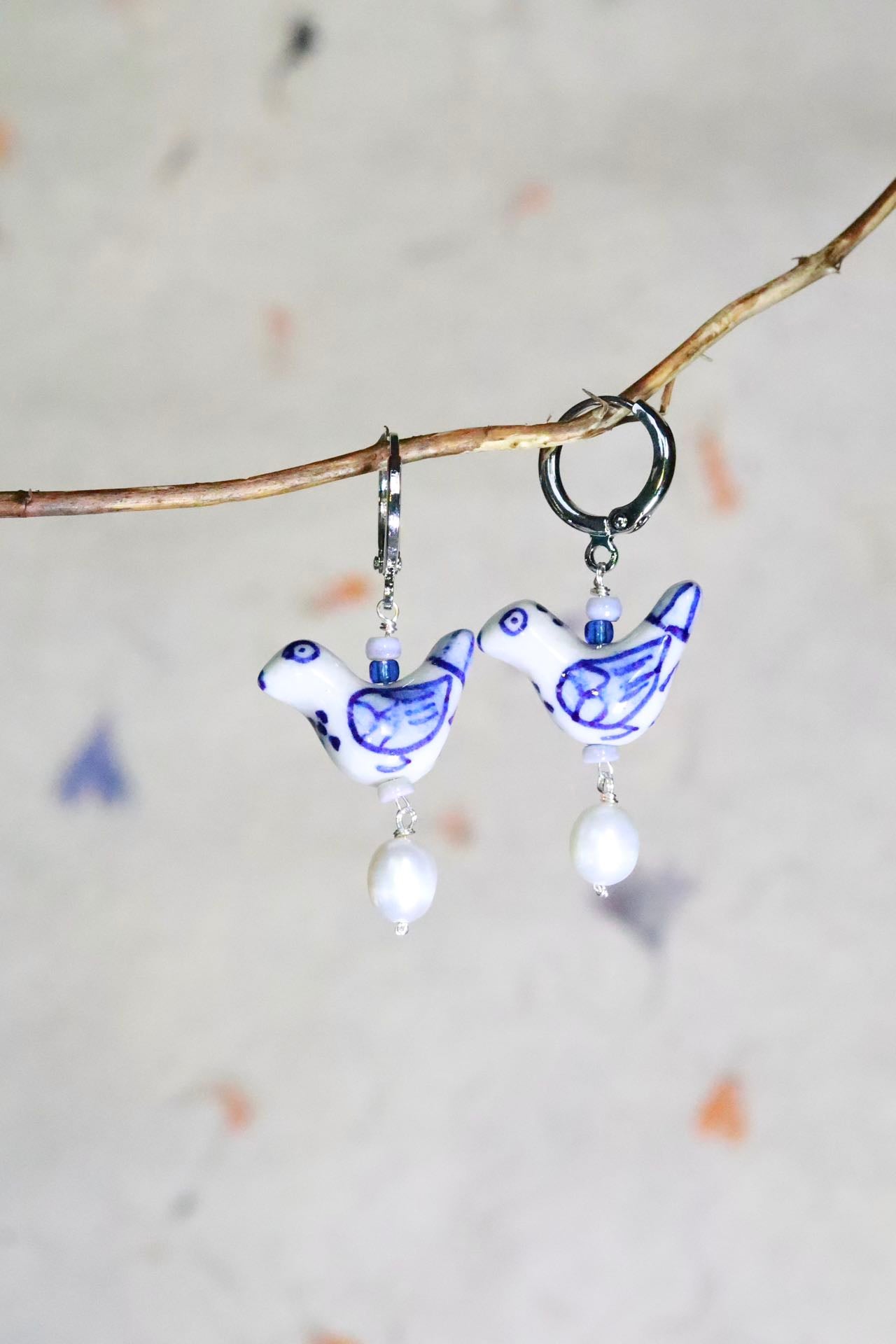 Oriental Porcelain Earrings