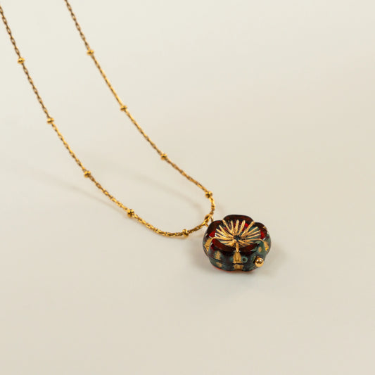 bloem ketting van glas kralen